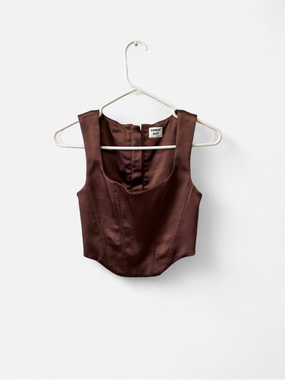 Sunday Best Mauve Satin Corset Crop Top